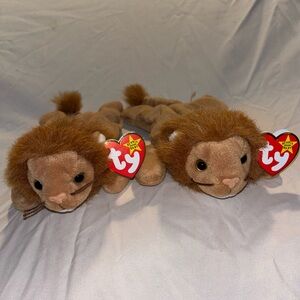 Vintage TY Beanie Baby Lion. Roary. 1996.